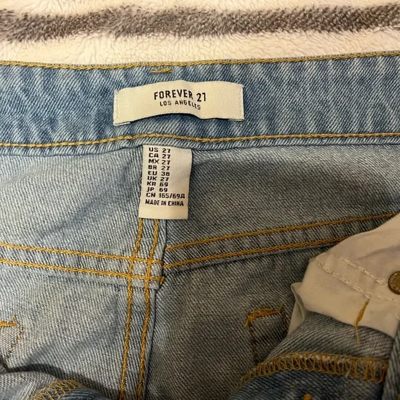 Forever 21 Blue Distressed Jean Shorts - Picture 2 of 3